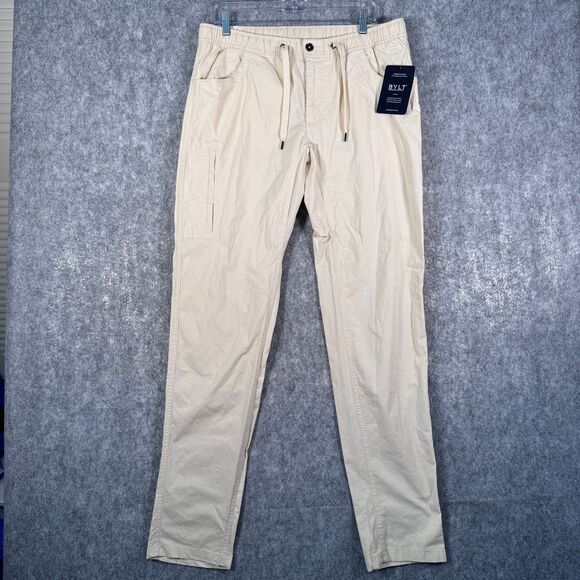 BYLT Other - NWT Bylt Pants Mens XL 34x35 Ivory Ripstop Elastic Waist Drawstring Tapered